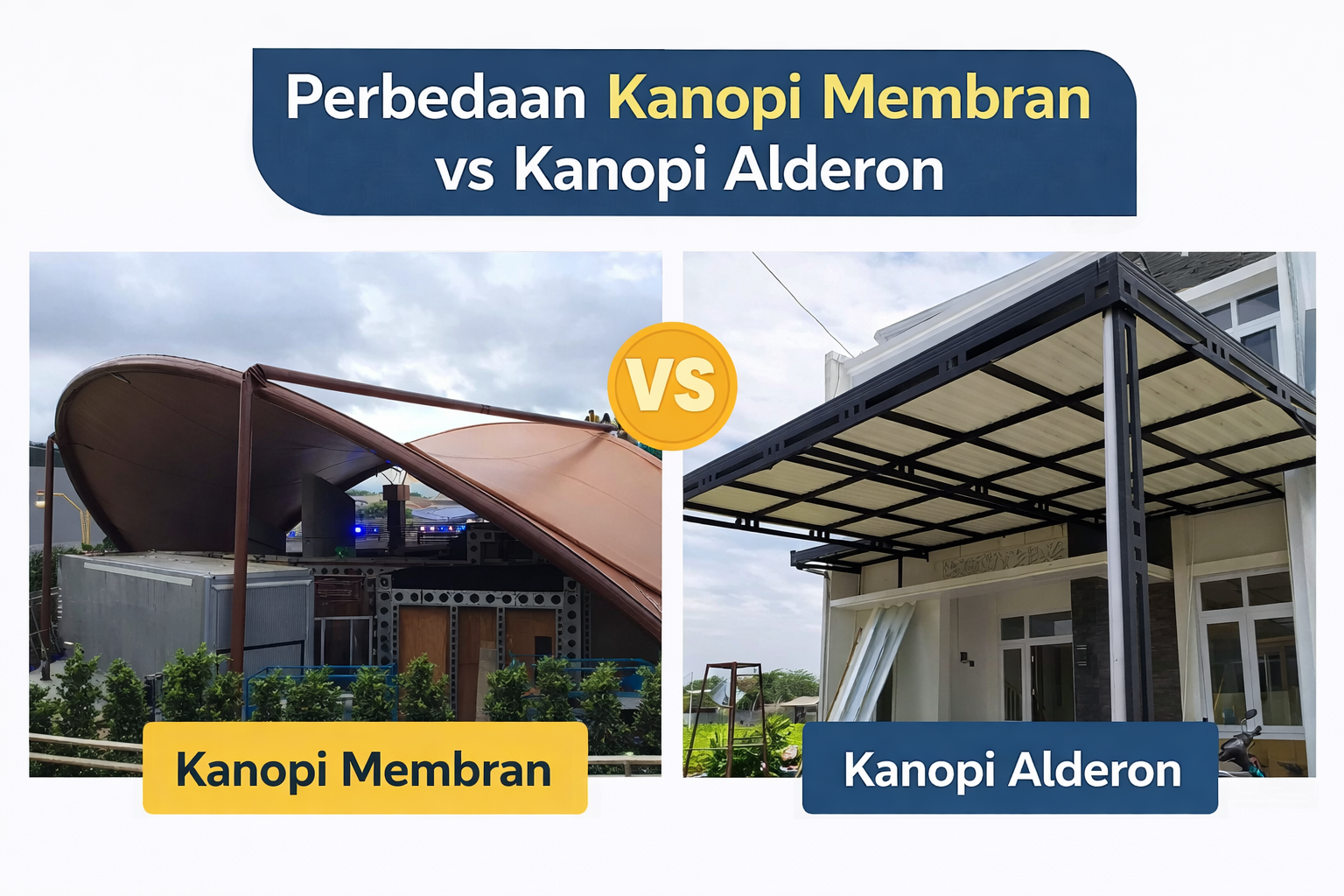 Perbandingan Kanopi Membran dan Alderon