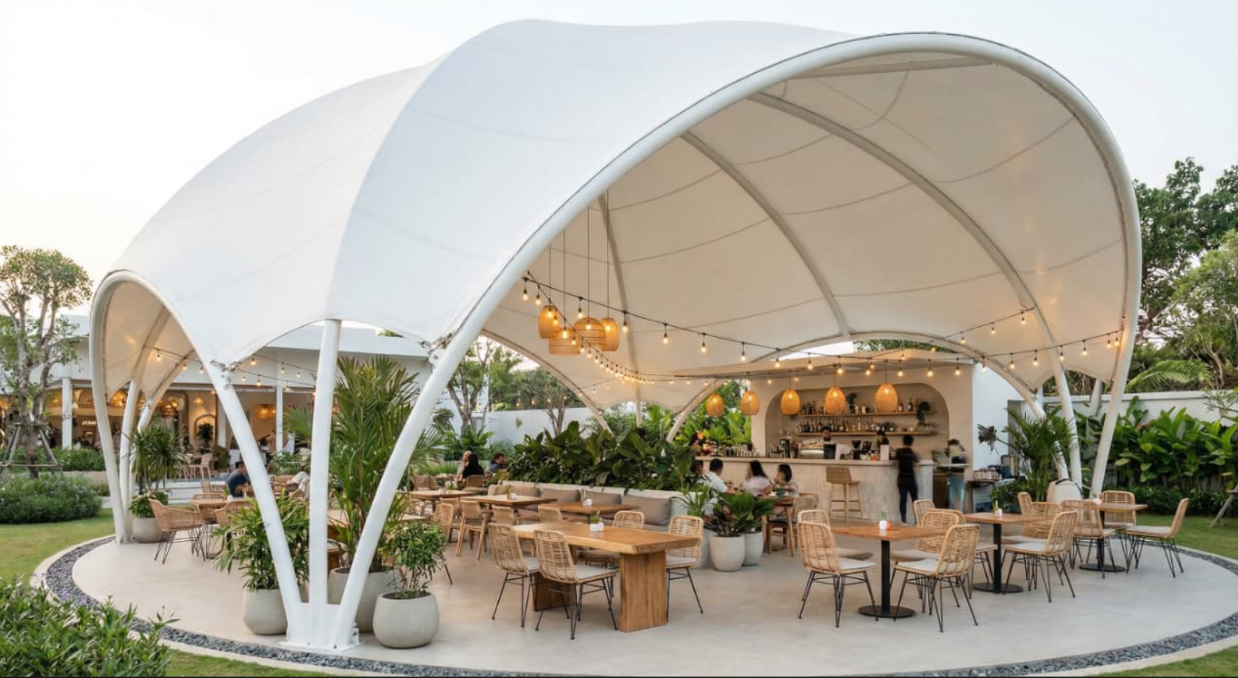 Kanopi Membran untuk Proyek Komersial di Bandung